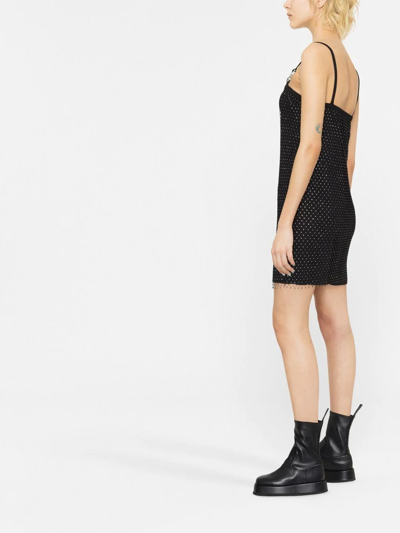 Alyx Crystal-embellished Mesh Mini Dress In Schwarz