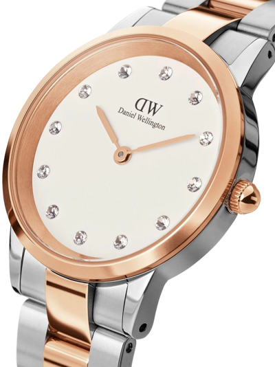 Daniel Wellington Women's Iconic Link Lumine Two-tone Stainless Steel Watch 28mm In Weiss