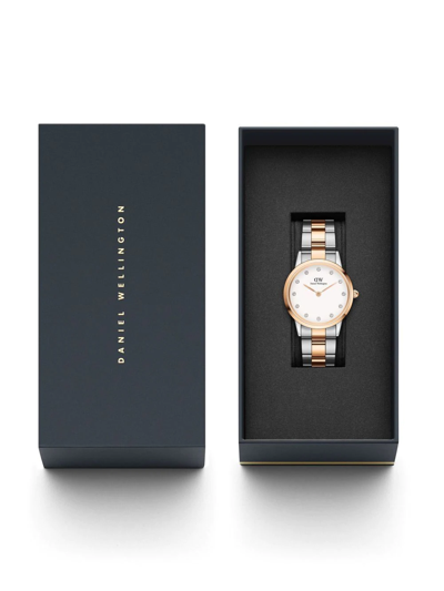 Daniel Wellington Women's Iconic Link Lumine Two-tone Stainless Steel Watch 28mm In Weiss