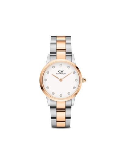Daniel Wellington Women's Iconic Link Lumine Two-tone Stainless Steel Watch 28mm In Silber