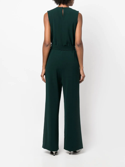 Shop P.a.r.o.s.h Sleeveless Tie-waist Jumpsuit In Grün