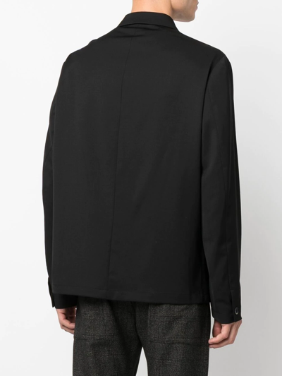 Shop Barena Venezia Pointed Buttoned Shirt Jacket In Schwarz