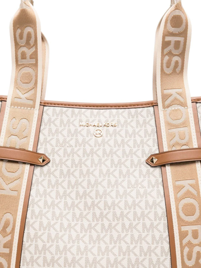 Shop Michael Michael Kors Maeve Logo-strap Tote Bag In Braun