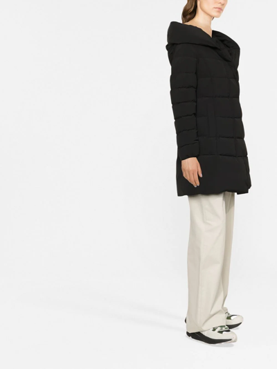 Woolrich Mid-length Padded Coat With Classic Hood In Schwarz