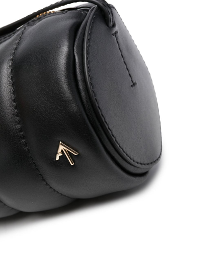 Manu Atelier Cylinder Padded Logo-plaque Shoulder Bag In Schwarz