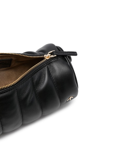 Manu Atelier Cylinder Padded Logo-plaque Shoulder Bag In Schwarz