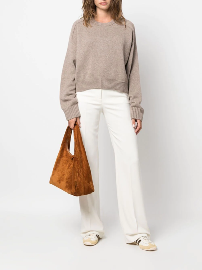 Shop Loulou Studio Ribbed-knit Oversized Sweater In Braun