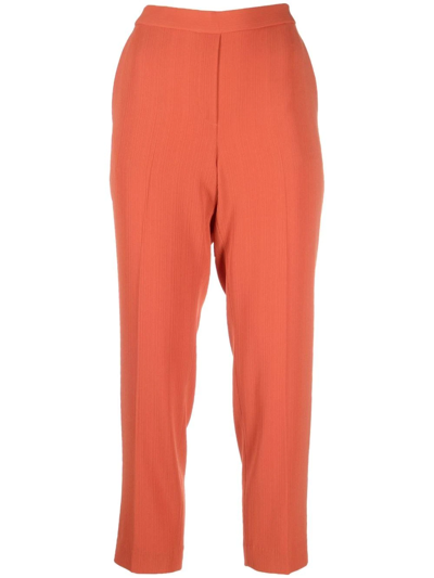 Shop Theory Cropped Tapered-leg Trousers In Orange