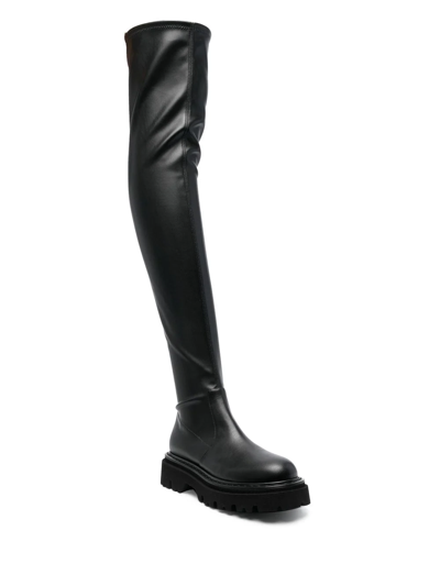 Shop Casadei Leather Over-the-knee Boots In Schwarz