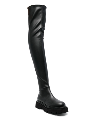 Casadei Leather Over-the-knee Boots In Schwarz