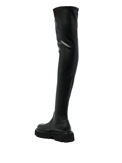 Shop Casadei Leather Over-the-knee Boots In Schwarz