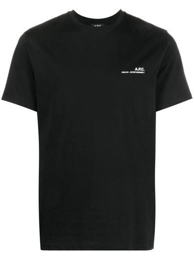 Shop A.p.c. Item Logo-print T-shirt In Schwarz