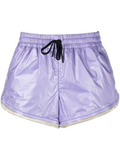 Shop Moncler Drawstring Track Shorts In Violett