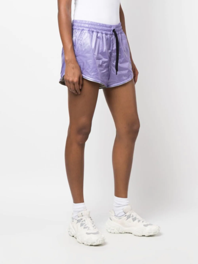 Shop Moncler Drawstring Track Shorts In Violett