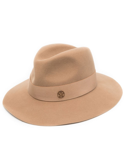 Shop Maison Michel Henrietta Felt Fedora Hat In Brown