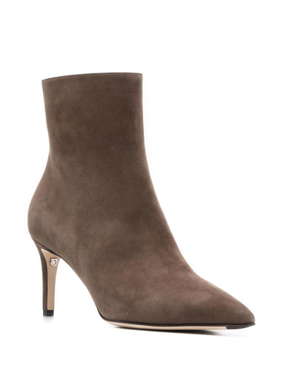 Ferragamo Bootie Suede Ankle Boots In Braun