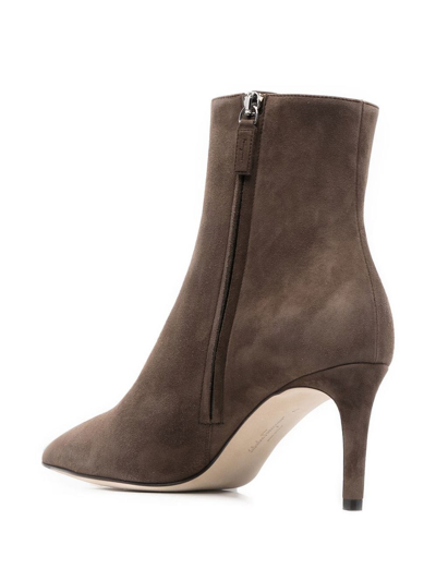 Shop Ferragamo Bootie Suede Ankle Boots In Braun