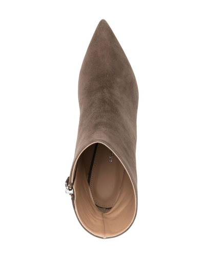 Ferragamo Bootie Suede Ankle Boots In Braun