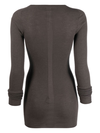 Rick Owens Long-sleeve Jumper Dress In Grau
