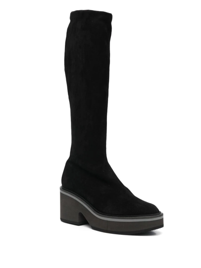 Clergerie Anki 75mm Knee-high Suede Boots In Schwarz