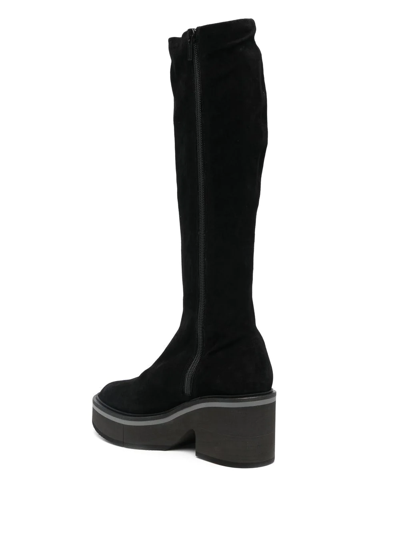 Clergerie Anki 75mm Knee-high Suede Boots In Schwarz