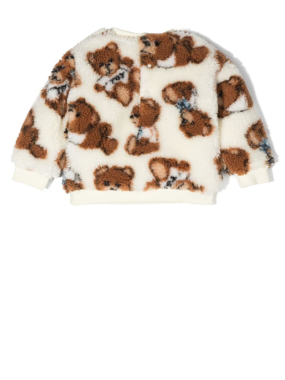 Shop Moschino All-over Toy-bear Print Sweatshirt In Weiss