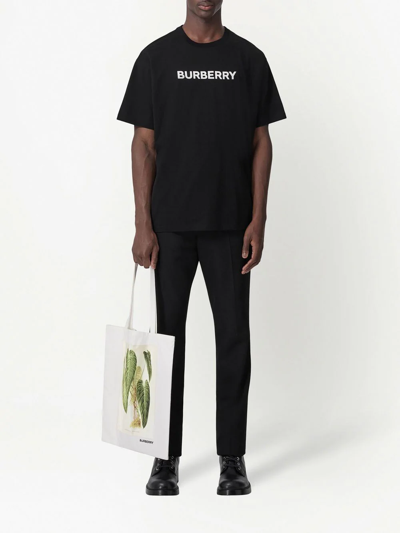Shop Burberry Logo-print Cotton T-shirt In Black