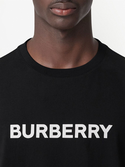 Shop Burberry Logo-print Cotton T-shirt In Black