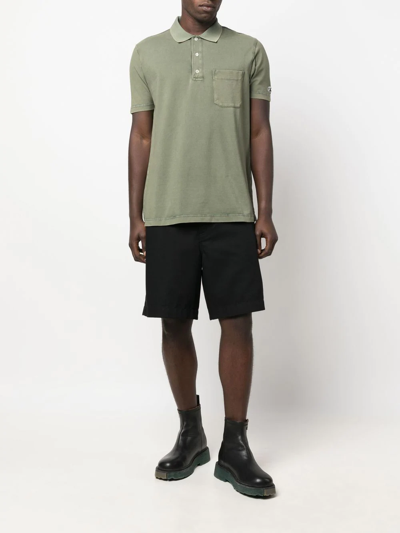 Diesel Short-sleeved Cotton Polo Shirt In Green