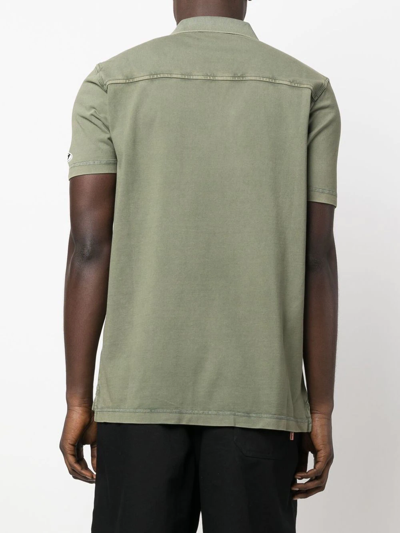 Diesel Short-sleeved Cotton Polo Shirt In Green