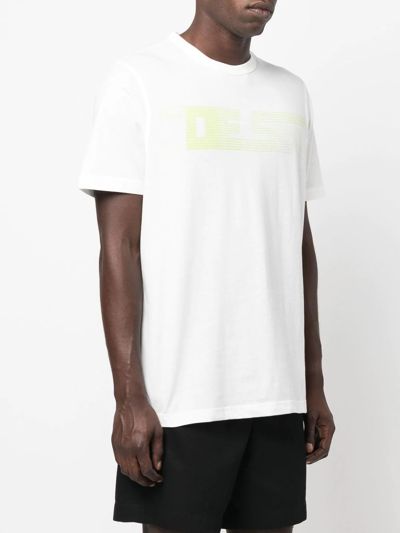 Shop Diesel T-just-e19 Logo-print T-shirt In White