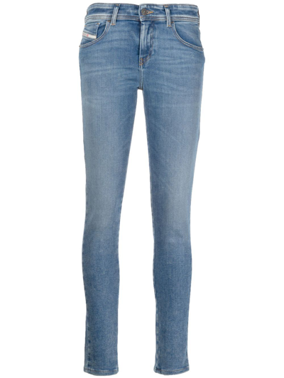 Shop Diesel 2017 Slandy 09d62 Skinny Jeans In Blue