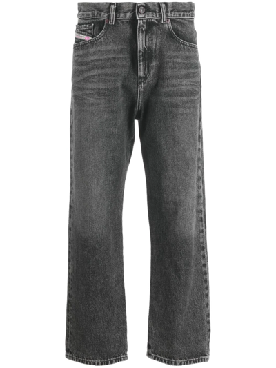 Shop Diesel D-air Straight-leg Jeans In Black