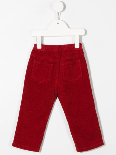 Shop Il Gufo Corduroy Straight-leg Trousers In 红色