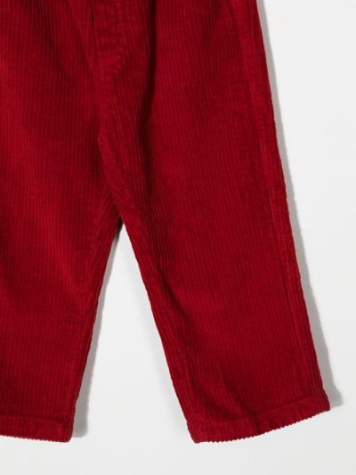 Shop Il Gufo Corduroy Straight-leg Trousers In 红色
