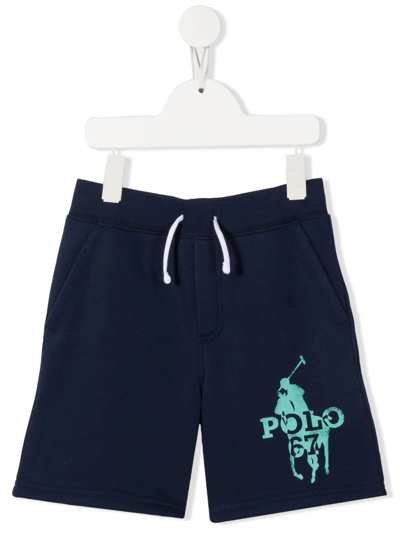 Shop Ralph Lauren Logo-print Shorts In 蓝色
