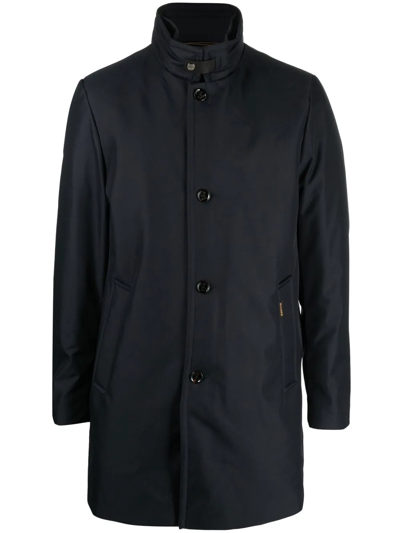 Moorer Hektor Waterproof Jacket With Hidden Hood In 蓝色