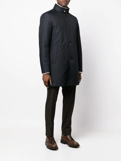 Moorer Hektor Waterproof Jacket With Hidden Hood In 蓝色