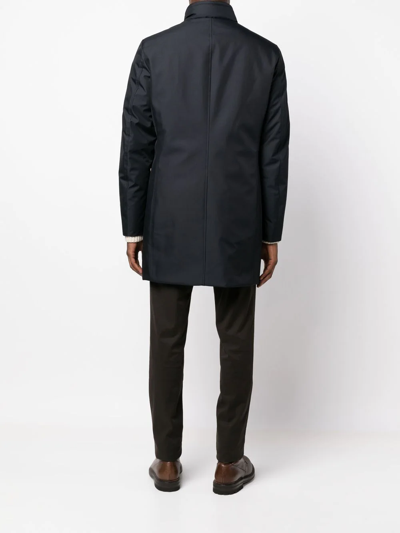 Shop Moorer Buttoned-up High-neck Coat In 蓝色