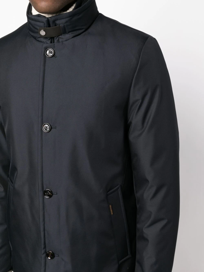 Moorer Hektor Waterproof Jacket With Hidden Hood In 蓝色