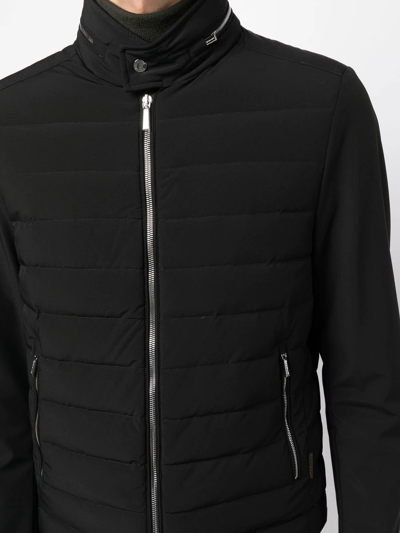 Shop Moorer Quilted-finish Zip-up Jacket In 黑色