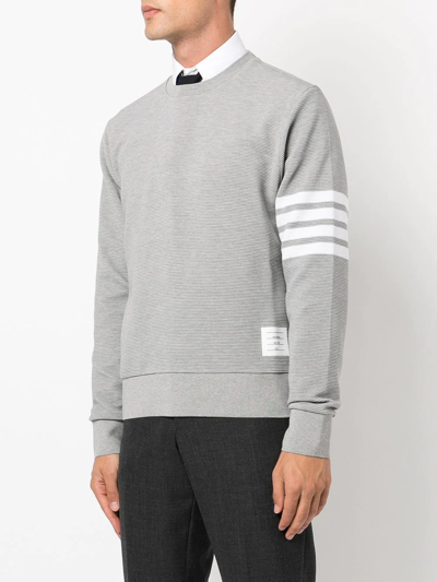 Shop Thom Browne 4-bar Stripe Sleeve Sweatshirt In Grey