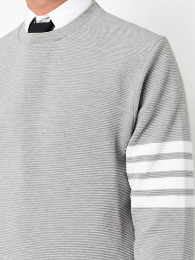 Shop Thom Browne 4-bar Stripe Sleeve Sweatshirt In Grey