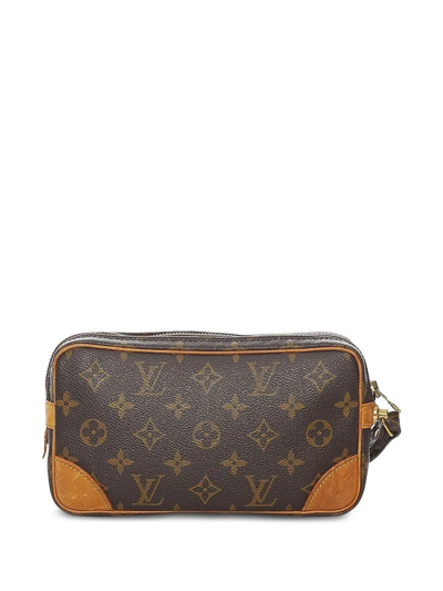 Pre-owned Louis Vuitton Marly Dragonne Pm Clutch In 褐色