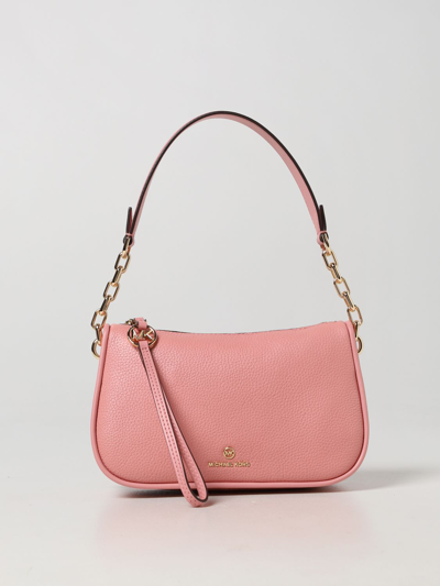 Shop Michael Kors Michael  Jet Set Bag In Textured Leather In Pink