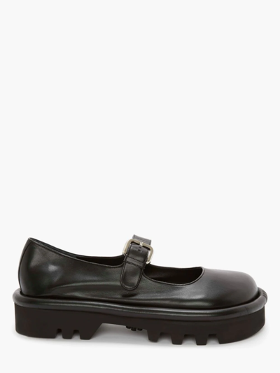 Shop Jw Anderson Bumper-tube Leather Chunky Maryjanes In Black
