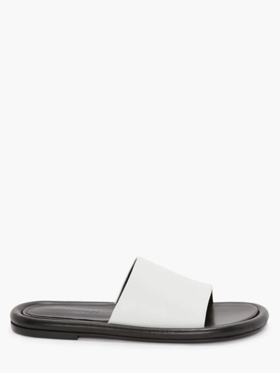 Shop Jw Anderson Bumper-tube Leather Slides In White