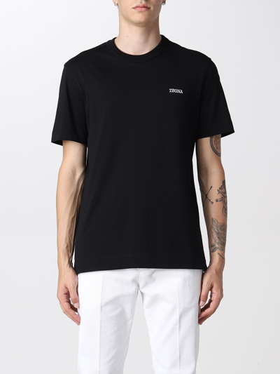 Shop Zegna T-shirt  Men Color Black