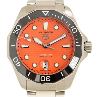 Shop Tag Heuer Aquaracer Automatic Orange Dial Men's Watch Wbp201f-ba0632 In Aqua / Black / Orange