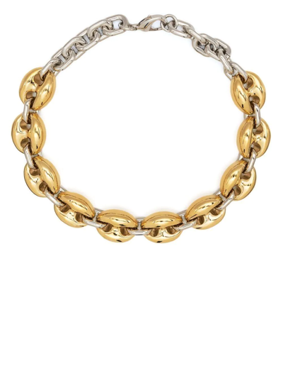 Shop Rabanne Two-tone Choker Necklace In Gold